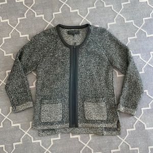 Rag & Bone Knit Jacket with Leather Trim